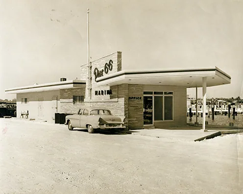 Pier 66 marina fuel station in the 1950s